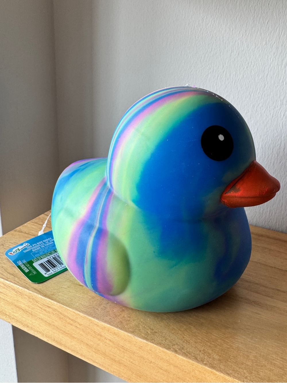 SUNNY DAYS Jumbo Squeeezy Squeezy Duck Tie Dye Blue Squishy Toy NWT!